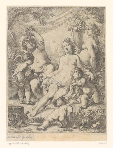 Bacchus, Venus and Ceres, Cornelis Schut (I), 1607 - 1655 Canvas Print