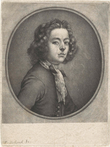 Portret van een onbekende jonge man, Pieter Schenk (I), 1670 - 1713 Canvas Print