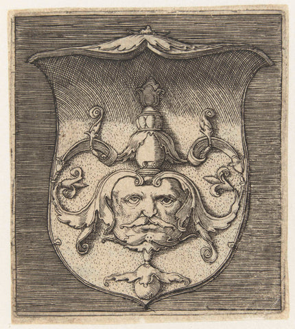 Coat of arms with a mask, anonymous, 1527 - 1583 Canvas Print