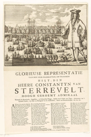 Cartoon on admiral Sterrevelt, 1703, anonymous, 1703 Canvas Print