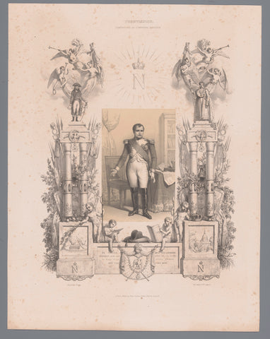 Title print for: Funeral ceremony of Emperor Napoleon Bonaparte, Fortuné Férogio, 1841 Canvas Print