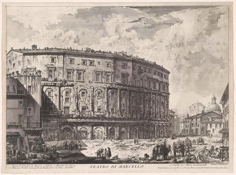 Theater of Marcellus in Rome, Giovanni Battista Piranesi, 1748 - 1778 Canvas Print