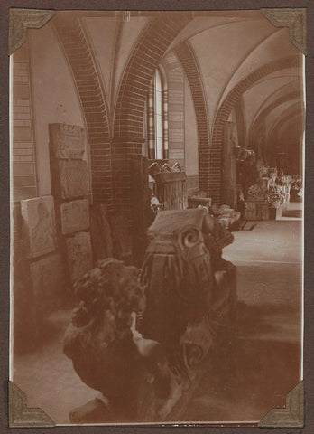 Arrangement of building fragments in the basement in 1929., 1929 Canvas Print