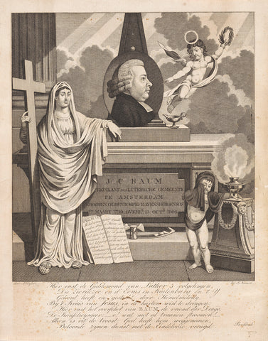 Raphael portrays a mother with child on the lid of a vessel while bystanders watch, L. Linsen, 1839 - 1856 Canvas Print