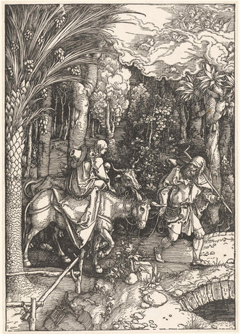 Flight to Egypt, Albrecht Dürer, 1502 - 1506 Canvas Print