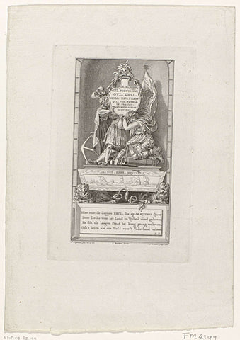 Tomb monument for Willem Crul, 1781, Cornelis Brouwer, 1781 Canvas Print