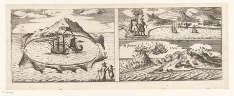 De eilanden Solor, Ambon, Volcano en Banda Neira, 1616, anonymous, 1646 Canvas Print