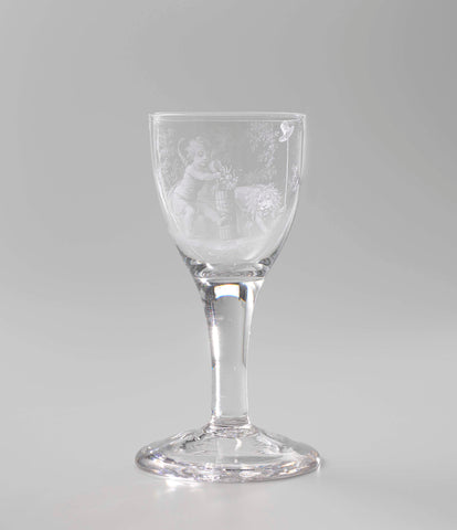 Chalice glass with a representation that possibly relates to the prosperity that the alliance with the French Republic brought in 1795, anonymous, c. 1795 Canvas Print