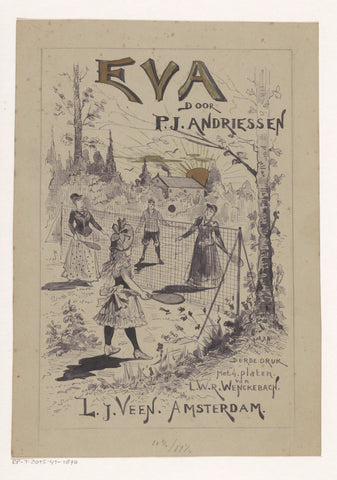 Band design for: P.J. Andriessen, Eva, 1893, Willem Wenckebach, in or before 1893 Canvas Print