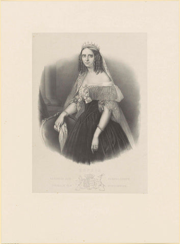 Portrait of Sophie of Württemberg, Friedrich Schapper, 1849 - 1871 Canvas Print