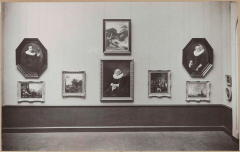 Room 235c with paintings including portraits, referred to as cabinet Van de Poll, c. 1900 - c. 1949 Canvas Print