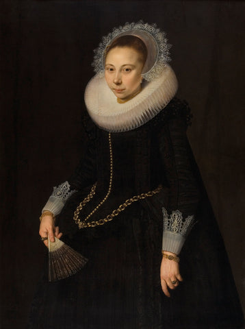 Portrait of Maria Overrijn van Schoterbosch (1599/1600-1638), Cornelis van der Voort, 1622 Canvas Print