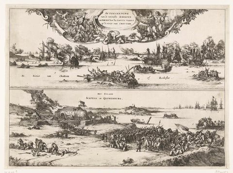 Tour to Chatham and the Conquest of the Isle of Sheppey, 1667, Romeyn de Hooghe, 1667 Canvas Print