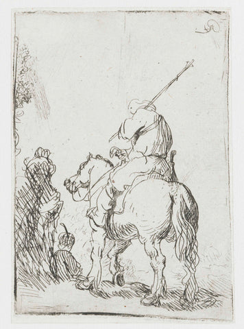 Turbaned Soldier on Horseback, Rembrandt van Rijn, c. 1629 Canvas Print