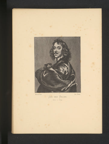 Reproduction of an etching of a portrait of Jan van Balen by Wenceslaus Hollar, Joseph Maes, c. 1872 - in or before 1877 Canvas Print