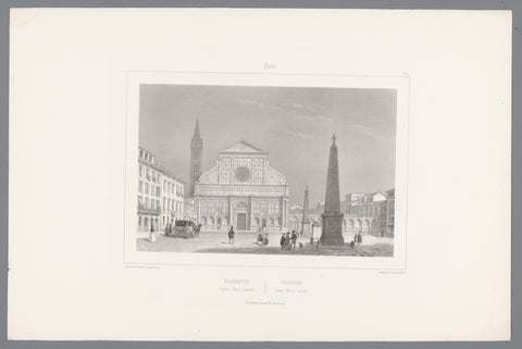 View of the Santa Maria Novella in Florence, Isodore-Laurent Deroy, 1843 Canvas Print