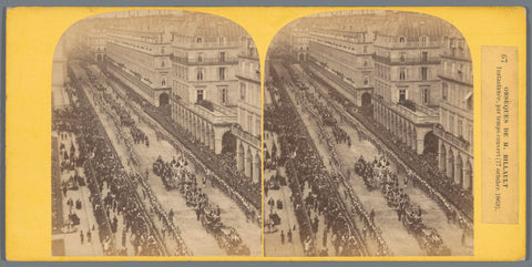 Funeral procession of Adolphe Billault in Paris on October 17, 1863, anonymous, 1863 Canvas Print