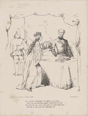 Cartoon on the election of S. Cool, 1860, Johan Michaël Schmidt Crans, 1860 Canvas Print