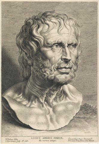 Bust of Seneca, Lucas Vorsterman (I), 1638 Canvas Print