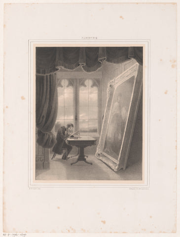 Henricus Wilhelmus Couwenberg copies a painting, Hendrik Wilhelmus Last, in or before 1846 Canvas Print