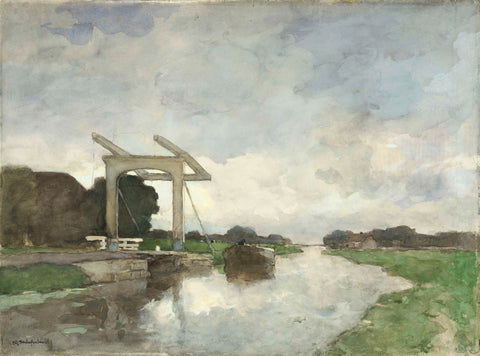 Drawbridge at Noord, Johan Hendrik Weissenbruch, c. 1890 Canvas Print