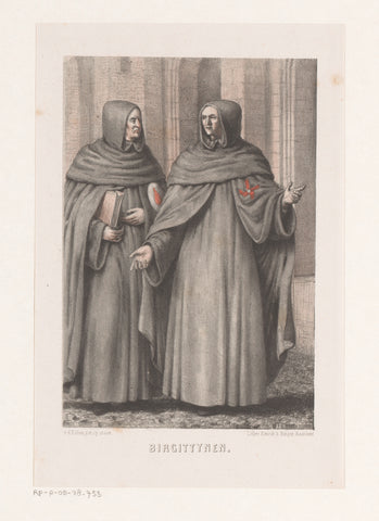 Two Burrgyttine monks, David van der Kellen (1827-1895), 1859 - 1864 Canvas Print