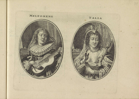 Melpomene and Thalia, Crispijn van de Passe (II), 1640 Canvas Print