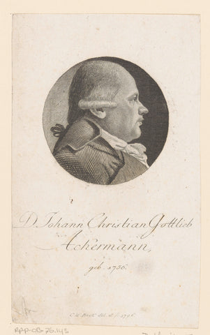 Portrait of Johann Christian Gottlieb Ackermann, Christoph Wilhelm Bock, 1796 Canvas Print