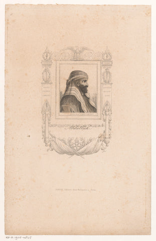 Portret van Abdallah Ebn-Souhoud, Jean Alexandre Allais, 1830 Canvas Print