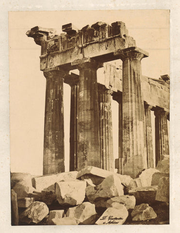 The Columns of the Parthenon on the Acropolis, Athens, Dimitrios Constantin, 1858 - 1860 Canvas Print