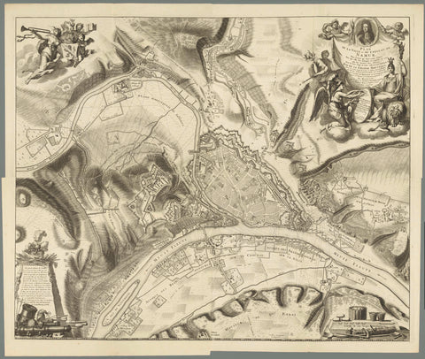 Large map of the siege of Namur, 1695, Gilliam van der Gouwen, 1695 Canvas Print