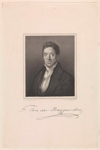 Portrait of Frans van der Breggen Cornzn., Willem van Senus, 1817 - 1851 Canvas Print