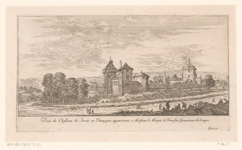 Gezicht op het kasteel van Irrois, Israël Silvestre, 1651 Canvas Print