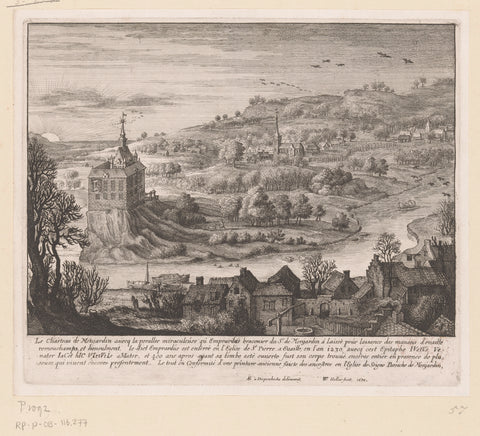 View of Monjardin Castle, Wenceslaus Hollar, 1659 Canvas Print