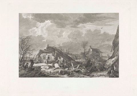 Devastation at Beusichem, 1809, Reinier Vinkeles (I), 1809 Canvas Print