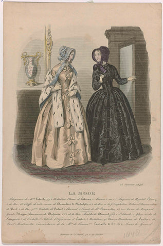 La Mode, 25 January 1848 : Chapeau de Mme Labord (...), anonymous, 1848 Canvas Print