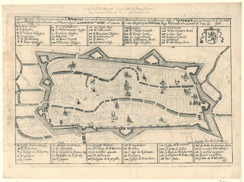 Map of Utrecht, conquered by the French in 1672, Gaspar Bouttats, 1672 Canvas Print