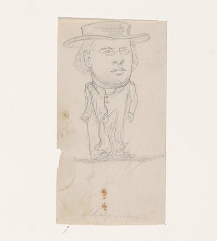 Caricature of Herman Schaepman with hat, Johan Michaël Schmidt Crans, 1886 Canvas Print