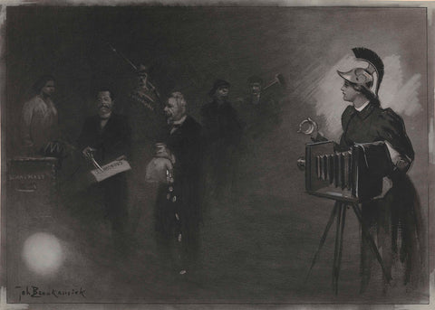 Design for illustration in De Amsterdammer: The throne speech, 24 Sept. 1905, Johan Braakensiek, 1905 Canvas Print