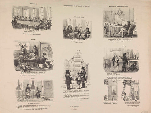 Cartoon on a regulation in Utrecht on building and demolition, 1857, anonymous, 1857 Canvas Print