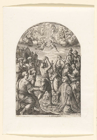 Het martelaarschap van de Heilige Stefanus, Jacques Callot, 1608 - 1611 Canvas Print