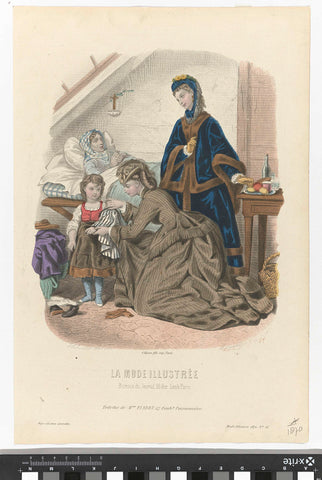 La Mode Illustrée, 1870, No. 51: Toilettes de Mme Fladry (...), Huard, 1870 Canvas Print