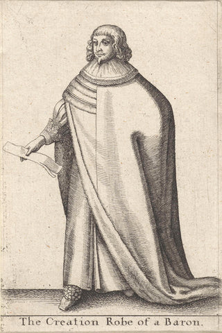 Ceremonial attire of an English baron, Wenceslaus Hollar, 1662 Canvas Print