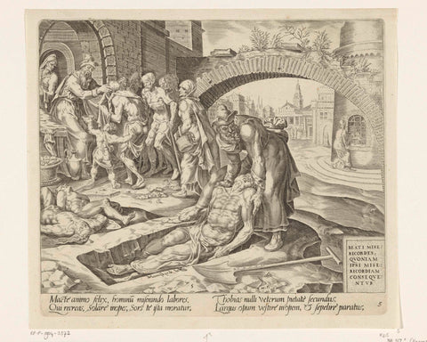 Tobit toont barmhartigheid, Harmen Jansz Muller, 1564 - 1568 Canvas Print