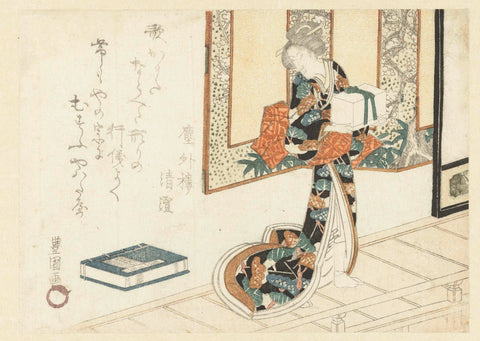 Woman Carrying a Wooden Box, Toyokuni (I), Utagawa, c. 1810 - c. 1815 Canvas Print