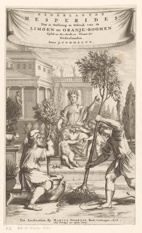 Men plant fruit trees, anonymous, 1676 Canvas Print