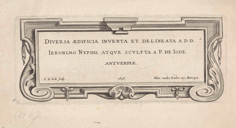 Title page for: Diversa Aedificia, 1658, Pieter de Jode (II), 1658 Canvas Print