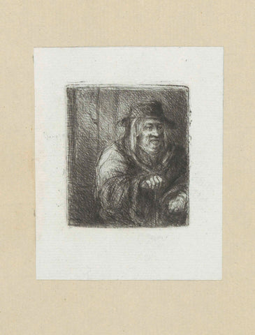 Old man with cloak and hat, Jan Chalon, 1802 Canvas Print