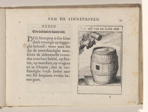 XXXIII A barrel full and does not explode, Roemer Visscher, 1614 Canvas Print