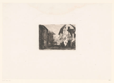 View of a street in Cusset, Maxime François Antoine Lalanne, 1869 Canvas Print